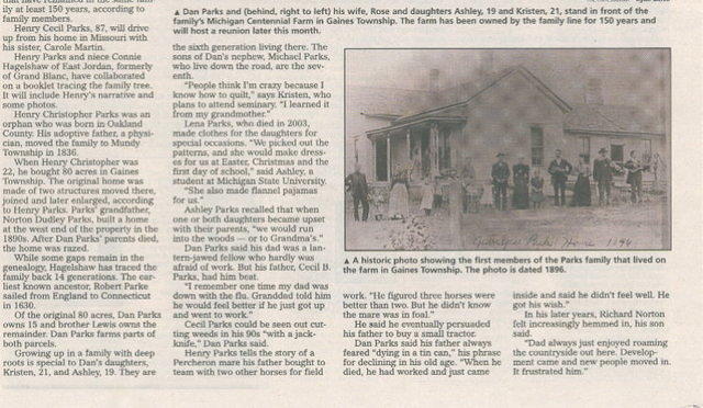 2nd half of 2nd page of People insert to 7-8-06 Flint Journal