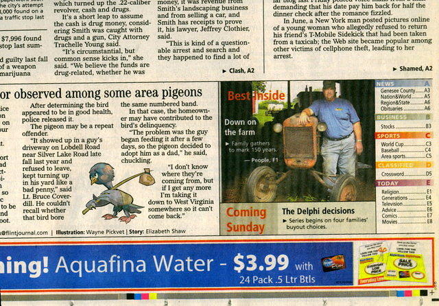 Front page preview of article